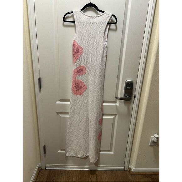 MON RENN BLOOM KNIT MIDI DRESS - WHITE / PINK Vacation Dress size S NWT$229 - Picture 8 of 9